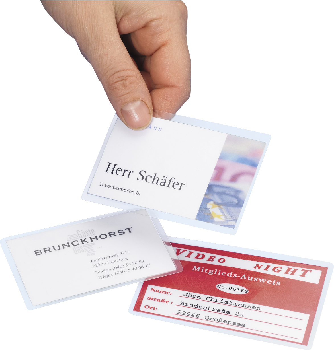 Laminierte Dokumente im Büro